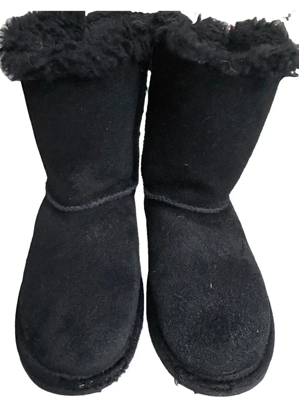 UGG Kids Bailey Bow Iridescent Boots Black Size 1 Toddler 1153634K Front Wear